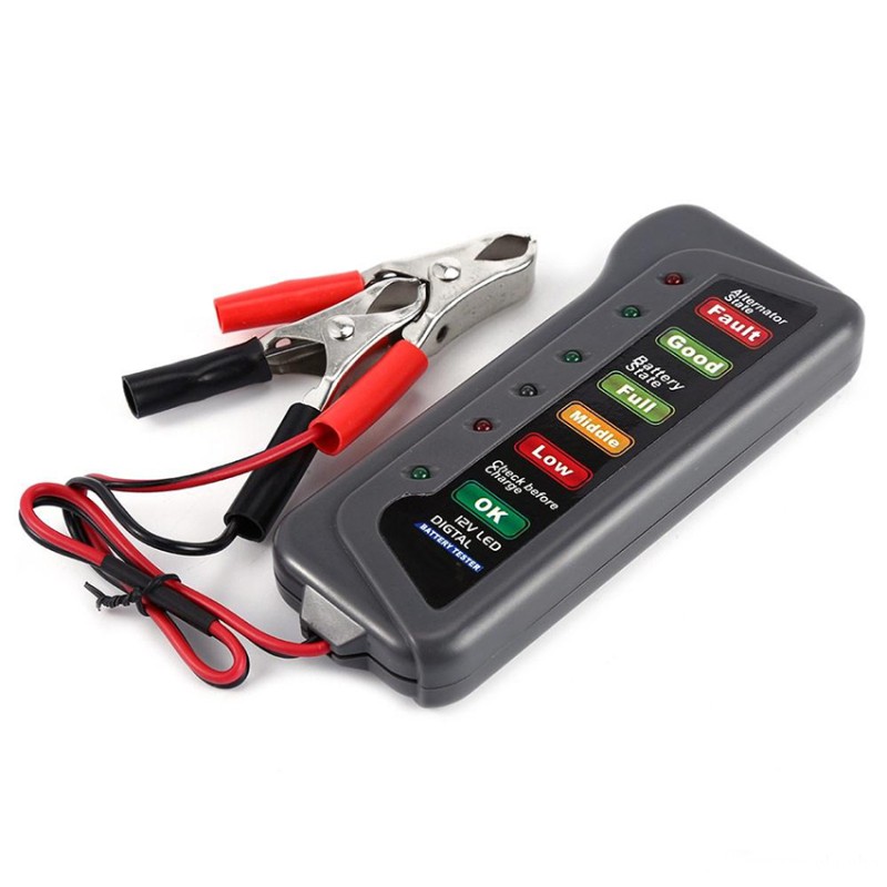Car Battery Generator Voltage Tester Alternator LED Display Battery Tester 