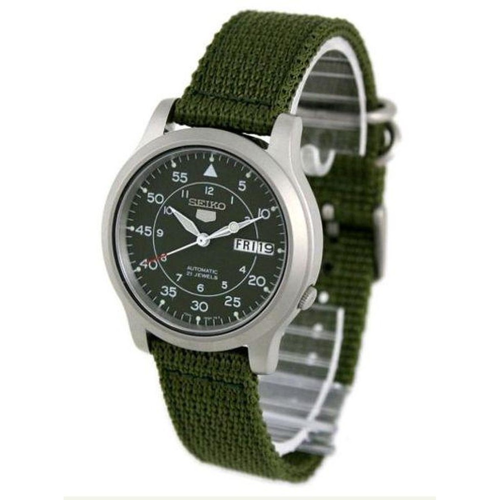 100% ORIGINAL SEIKO 5 MILITARY DIAL AUTOMATIC WATCH WITH CANVAS STRAP  #SNK80 | Shopee Malaysia
