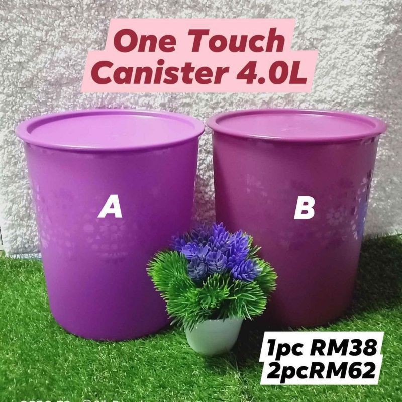 tupperware one touch canistre 4 L purple