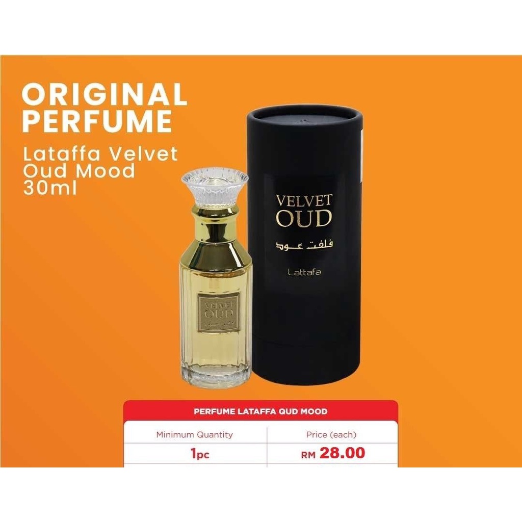 ORIGINAL PERFUME LATAFFA VELVET OUD MOOD 30ML Shopee Malaysia