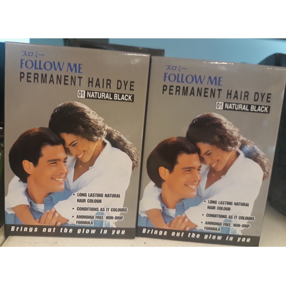 Follow Me Permanent Hair Dye 01 Natural Black | Shopee Malaysia