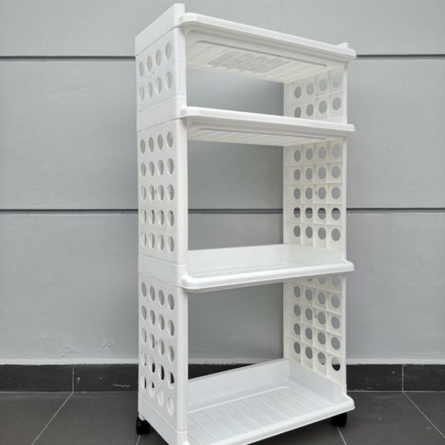 Dong Heavy Duty 4 Tier Multipurpose White Rack Ky5010 2 2 High Quality Durable File Rack Shoe Rack With Wheels Shopee Malaysia