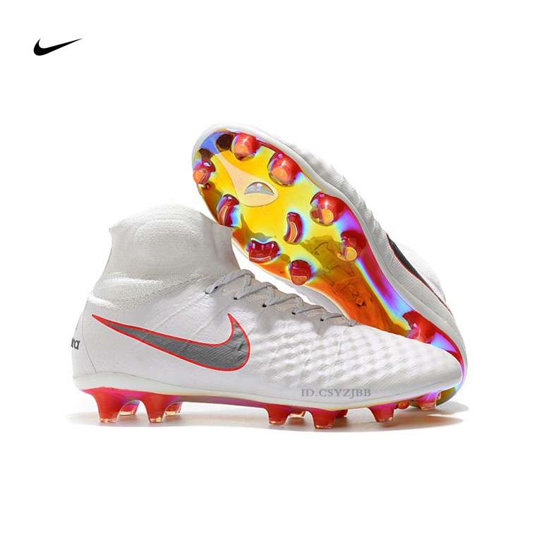 speech Spit out relaxed ✼Nike Magista Obra II 2018 World Cup Ghost Brand High Top White Grey Red  Men s Training Boots FG Football | Shopee Malaysia