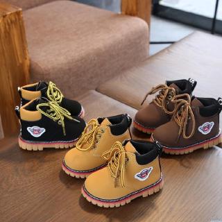 💖 MyBaby💖 Kids Girls Boys Leather Snow Boots Casual Plush Baby Toddler Shoes