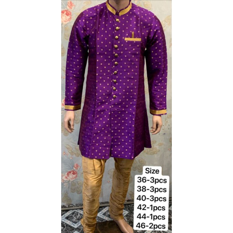 Indian Men Traditional Embroidery Grand Cotton Silk Jippa Shopee Malaysia
