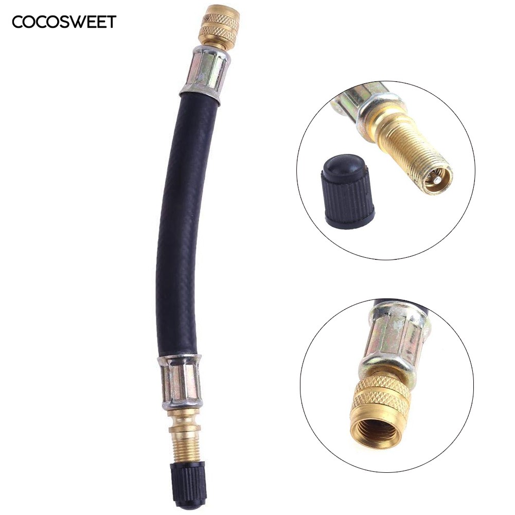 140mm Tire Valve Extension Adaptor Brass Auto Valve Stem Extender Tyre Valve Extension Rod Inflation Stright Bore Universal Extenders for Motorcycle Bike Car Truck Mower and Scooter 