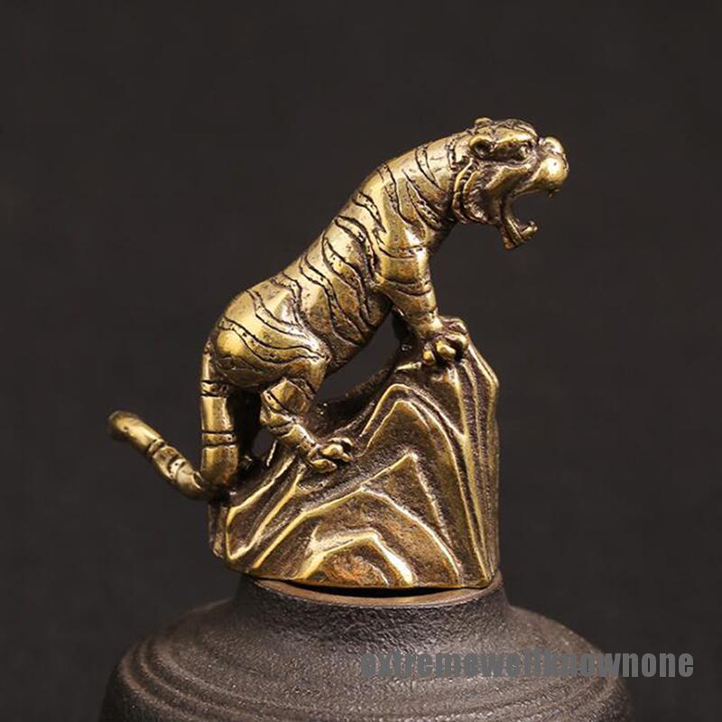 [HOT] Tiger Casting Animal Figurine Metal Retro Sculpture Desktop Decoration Gift