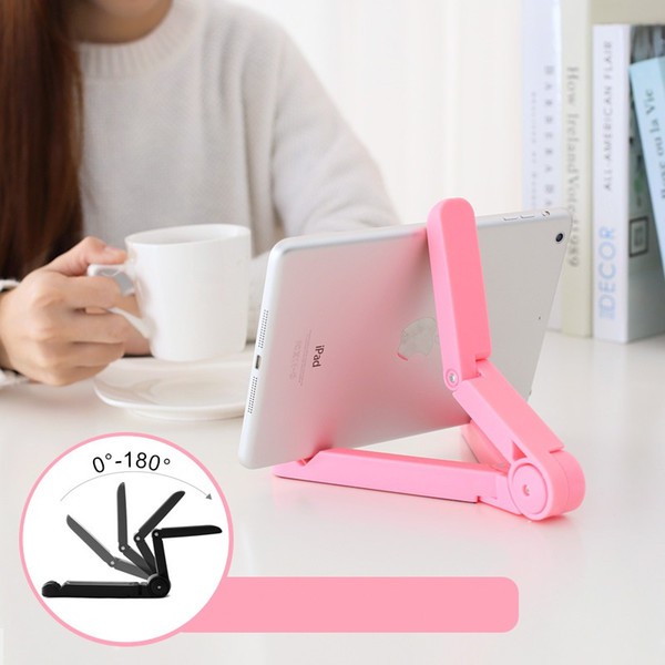 Adjustable Portable Horizontal or Vertical Plastic Foid Tablet Stand With Non Skid Base Design mobile Pad holder