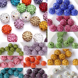 50Pcs Quality Czech Crystal Rhinestones Pave Clay Round Disco Ball Spacer Beads 