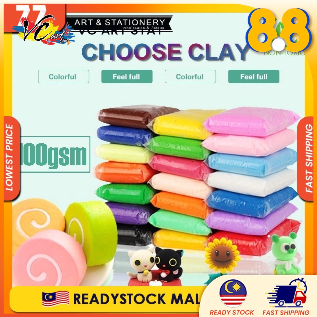 NonToxic Light Air Dry Clay, Super Light Clay for Slime Butter ±100gsm