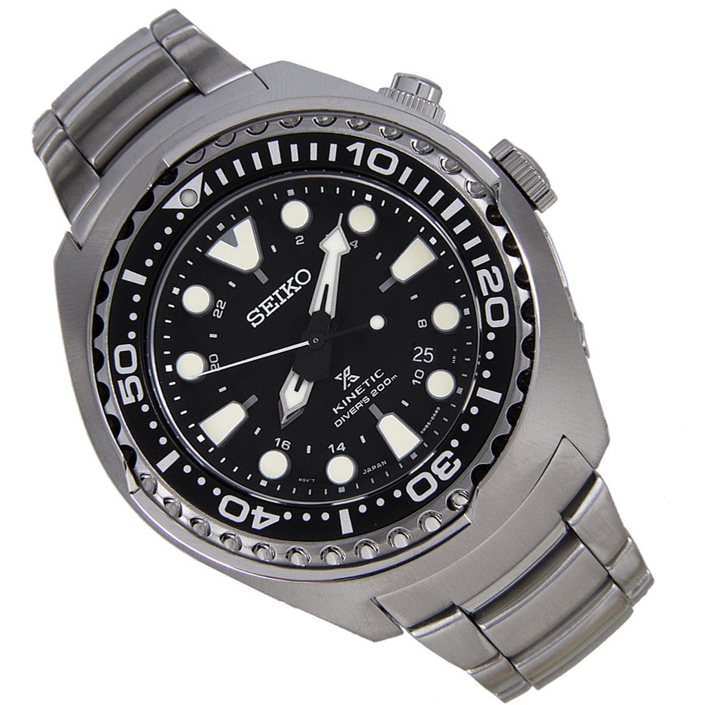 Seiko Prospex Kinetic Diver's Black Dial Stainless Steel SUN019 |  Shopee Malaysia