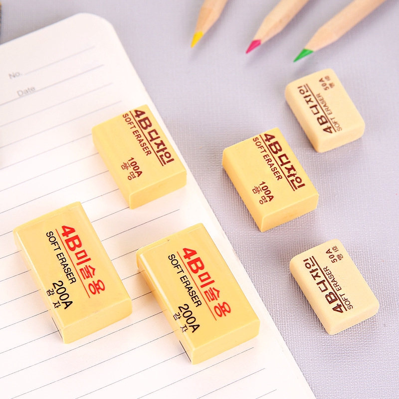 1 pc Simple Plasticity Rubber Soft Eraser 4B Rectangle Pencil Eraser
