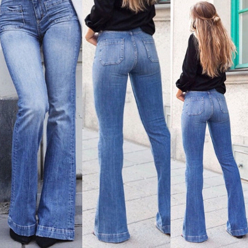 high waisted flared jeans 70s