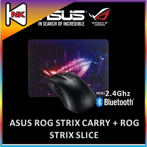 Asus Rog Strix Carry Ergonomic Optical Gaming Mouse With Dual 2 4ghz Bluetooth Wireless Rog Strix Slice Mouse Pad Shopee Malaysia