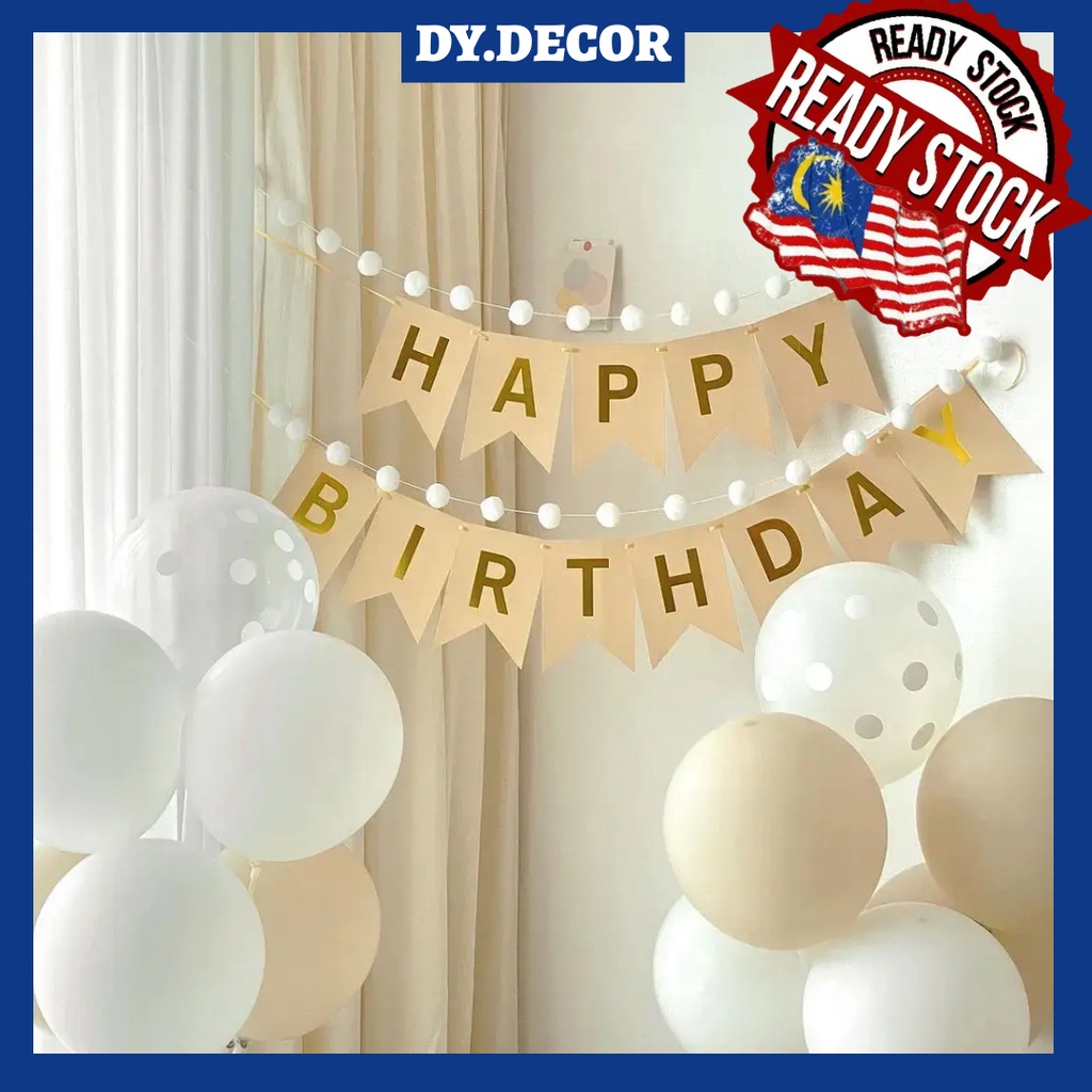 READY STOCK< NEW Ins Style Simple Happy Birthday Balloon Decoration Set  Party Celebration Background For PhotoTaking | Shopee Malaysia