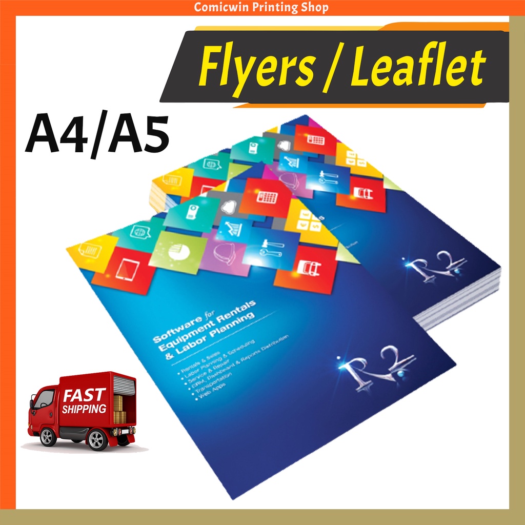 Leaflet Flyer Printing 105gsm Art Paper Size A5 Size Property Flyers Agent Flyer Brochure Risalah 传单印刷 Shopee Malaysia