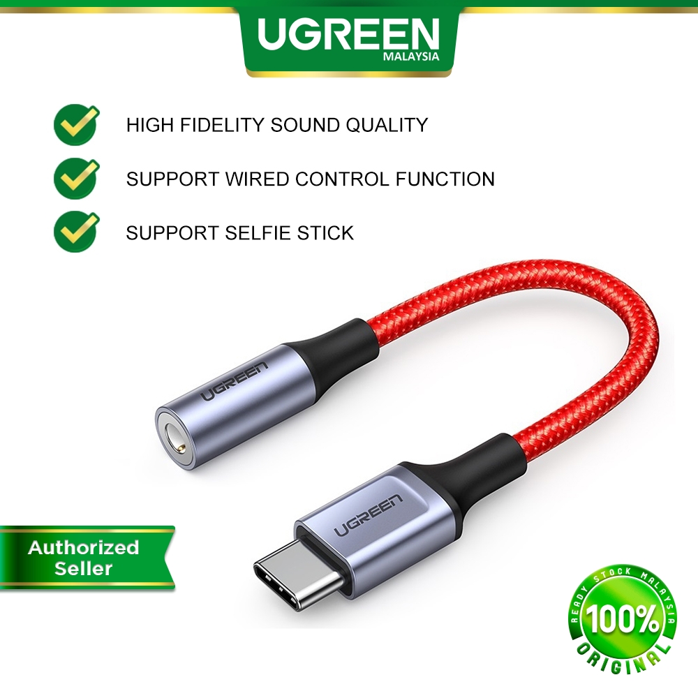 UGREEN Type C to 3.5mm Female Headphone Jack Adapter with USB C to Aux Audio Cable For Huawei Nova 6 Oneplus 7T 7T Pro