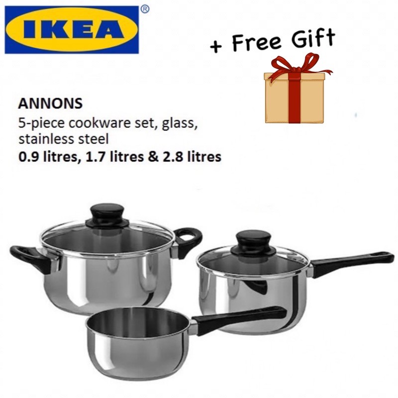 IKEA ANNONS COOKWARE / Set Periuk IKEA + FREE Gift Shopee Malaysia