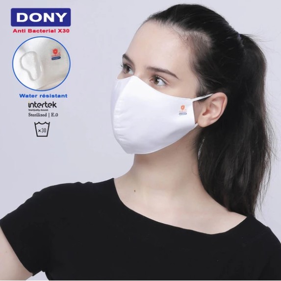 Download Dony Mask White Premium Antibacterial Premium Face Mask Washable Reusable Cloth Mask Shopee Malaysia PSD Mockup Templates