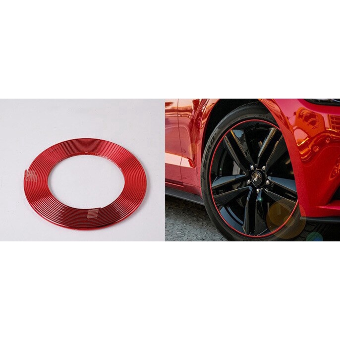 JLFFYJ 8M Roll Rimblades Car Vehicle Color Wheel Rims Protectors Decor Strip Tire Guard Line Rubber Moulding Trim 