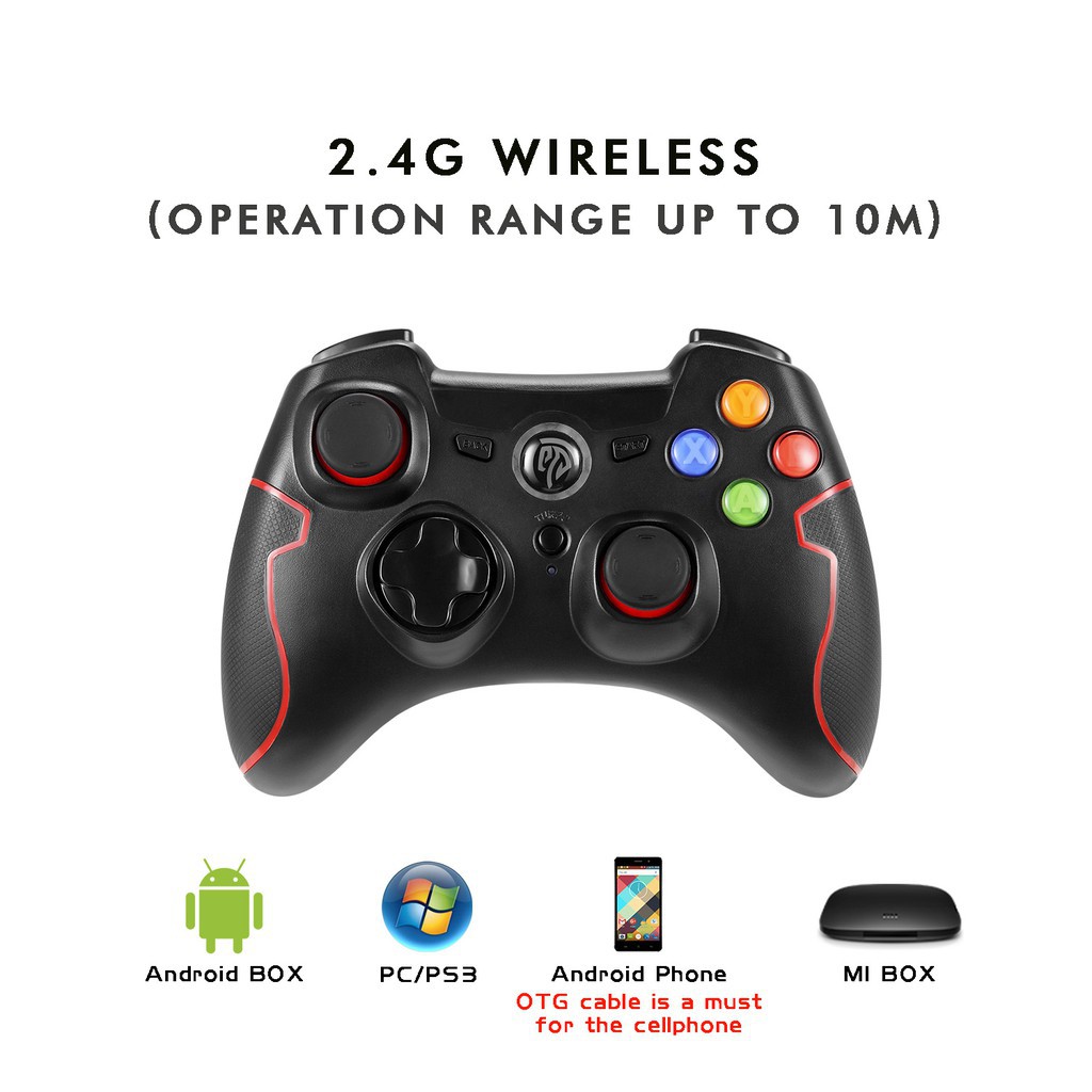 EasySMX 2.4G Wireless Game Controller Joysticks Dual Vibration TURBO