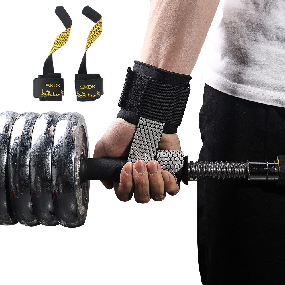 2PC Gym Glove Fitness Weightlifting Dumbbell Hand Belt Strength Training Wrist Protector Adjustable Weight Lifting Strap