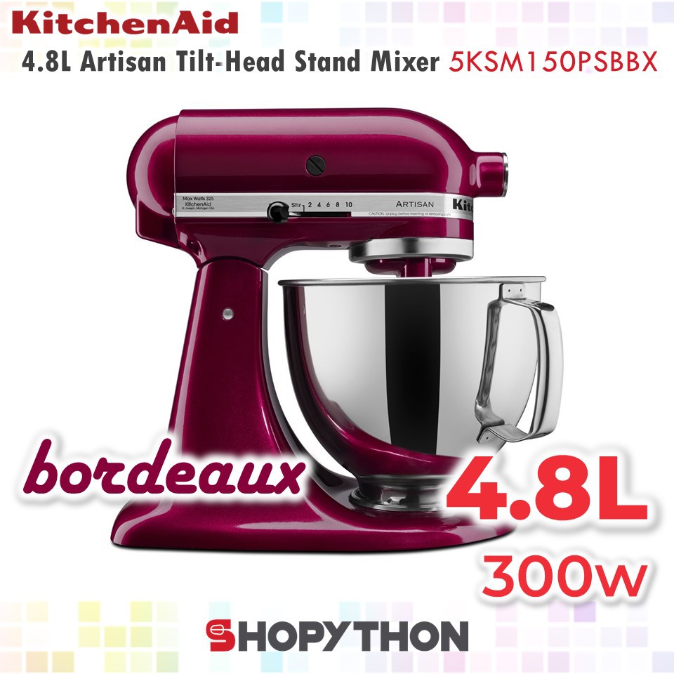 Kitchenaid 4 8l Artisan Tilt Head Stand Mixer Ksm150 Promotion Various Colour Original 3 Pin Plug Malaysia Set Warranty Shopee Malaysia