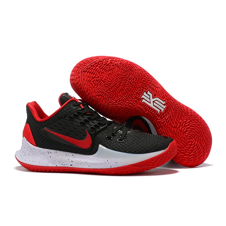 kyrie shoes black and red