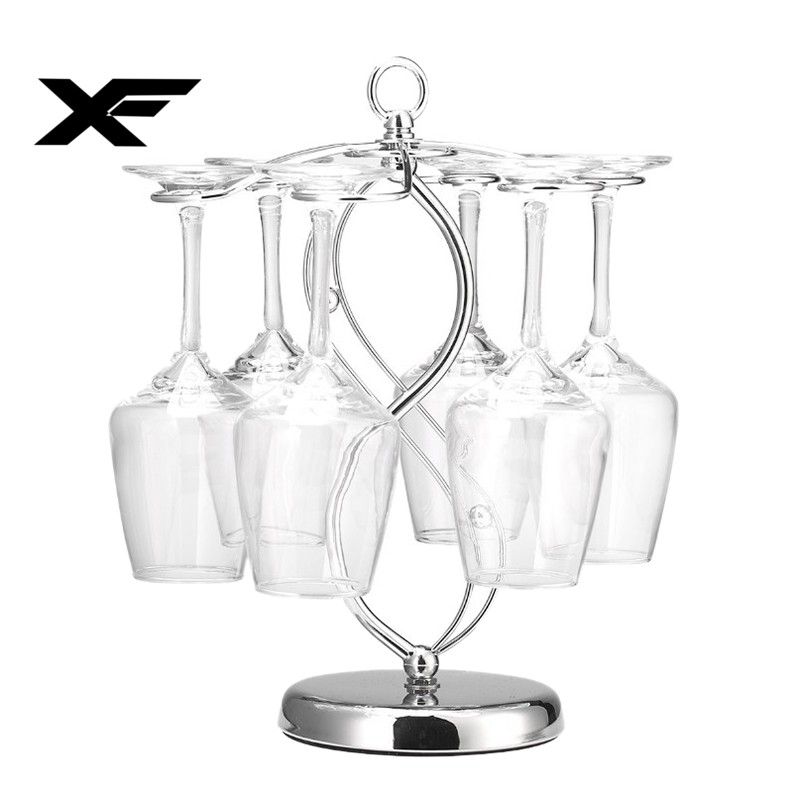 Countertop Wine Glass Holder Stemware Display Rack Black