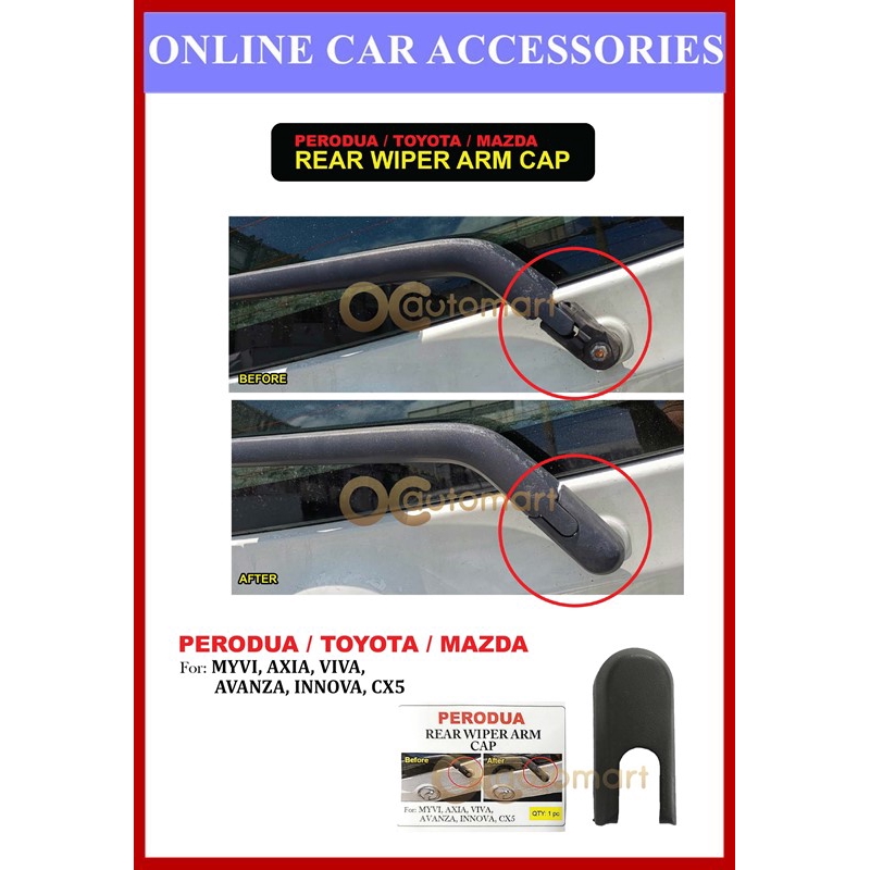 Perodua Axia Myvi Viva Mazda Cx5 Toyota Avanza Innova Rear Windshield Wiper Arm Washer Nut Cap Cover Replacement