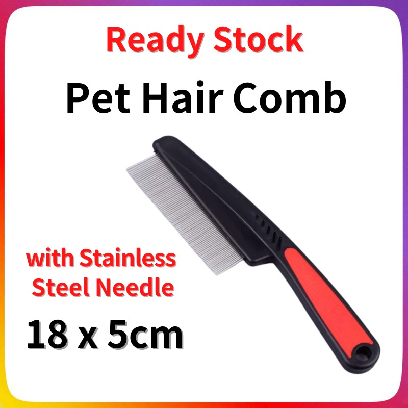 [Ready Stock] Pet Hair Flea Comb Stainless Steel Needle Comb Dog Cat