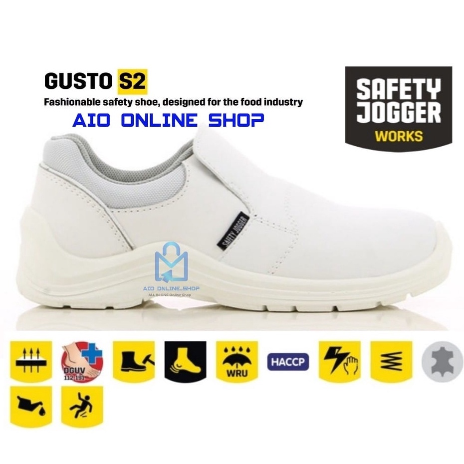 SAFETY JOGGER SAFETY SHOES - GUSTO S2 *WHITE * SRC (FOOD) AIO ONLINE SHOP