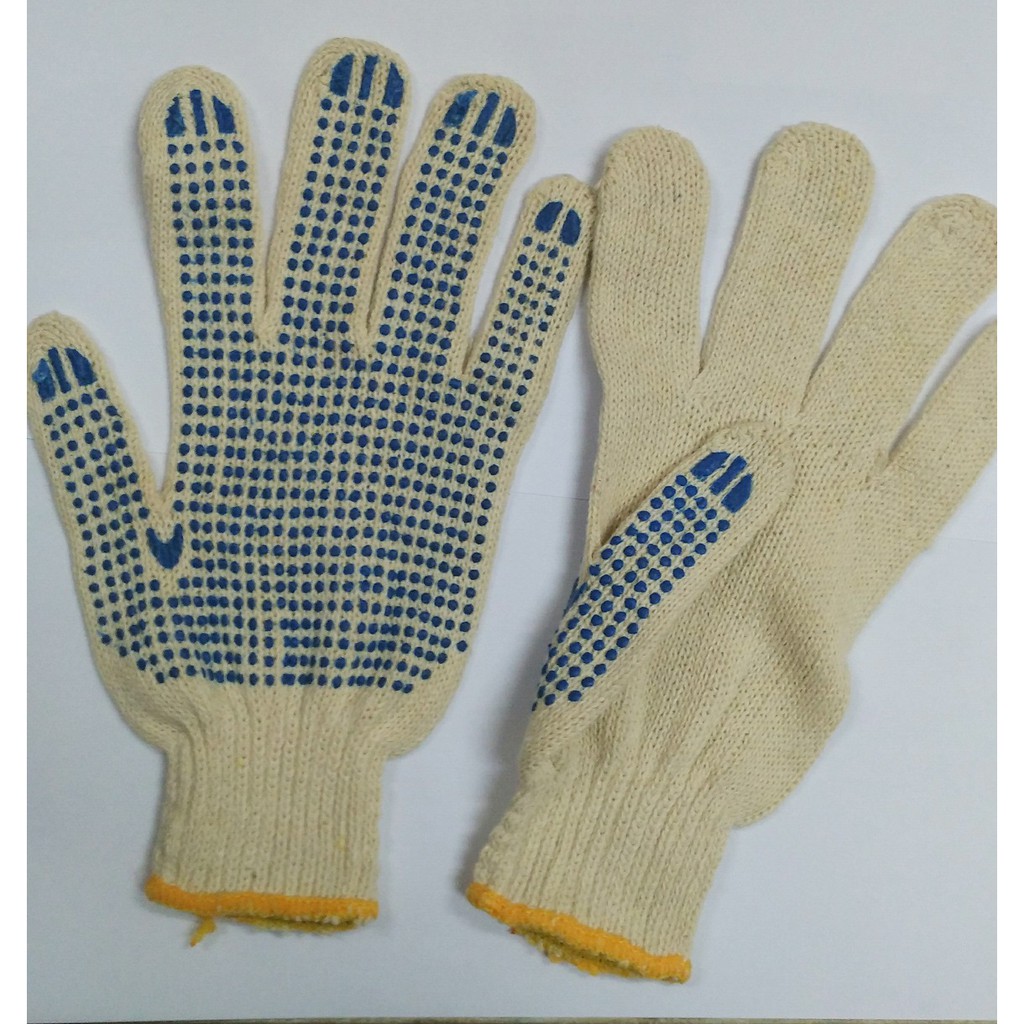 black dot cotton gloves