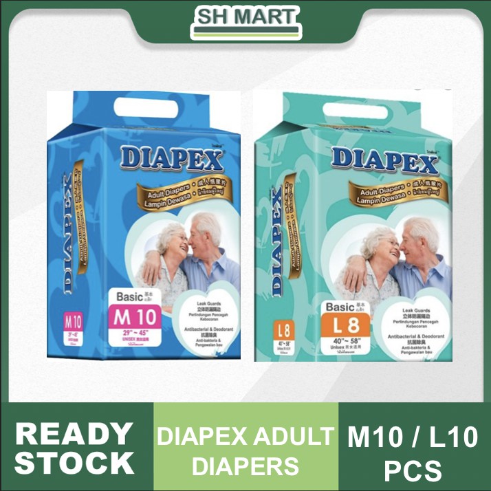 DIAPEX ADULT DIAPERS M10 / L8 | Shopee Malaysia