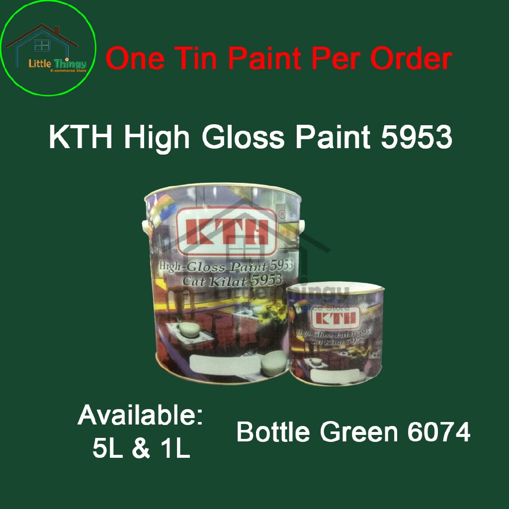 KTH 5L Bottle Green 6074 High Gloss Paint Indoor Outdoor  