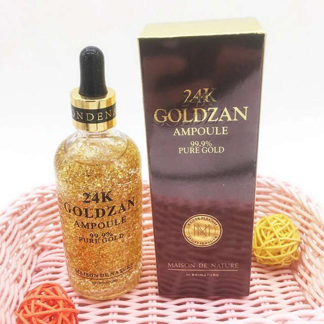 [ READY STOCK ]  99% Pure 24K Gold Foil Face Serum Skin Essence Anti Aging Makeup Jualan Murah Makeup Lotion Mask Girl