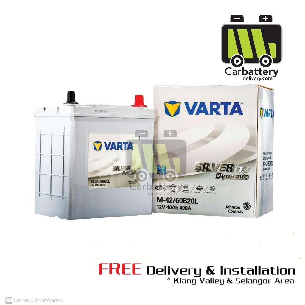 Varta M42 60B20L EFB Auto Stop Start Battery Kereta Bateri New Perodua