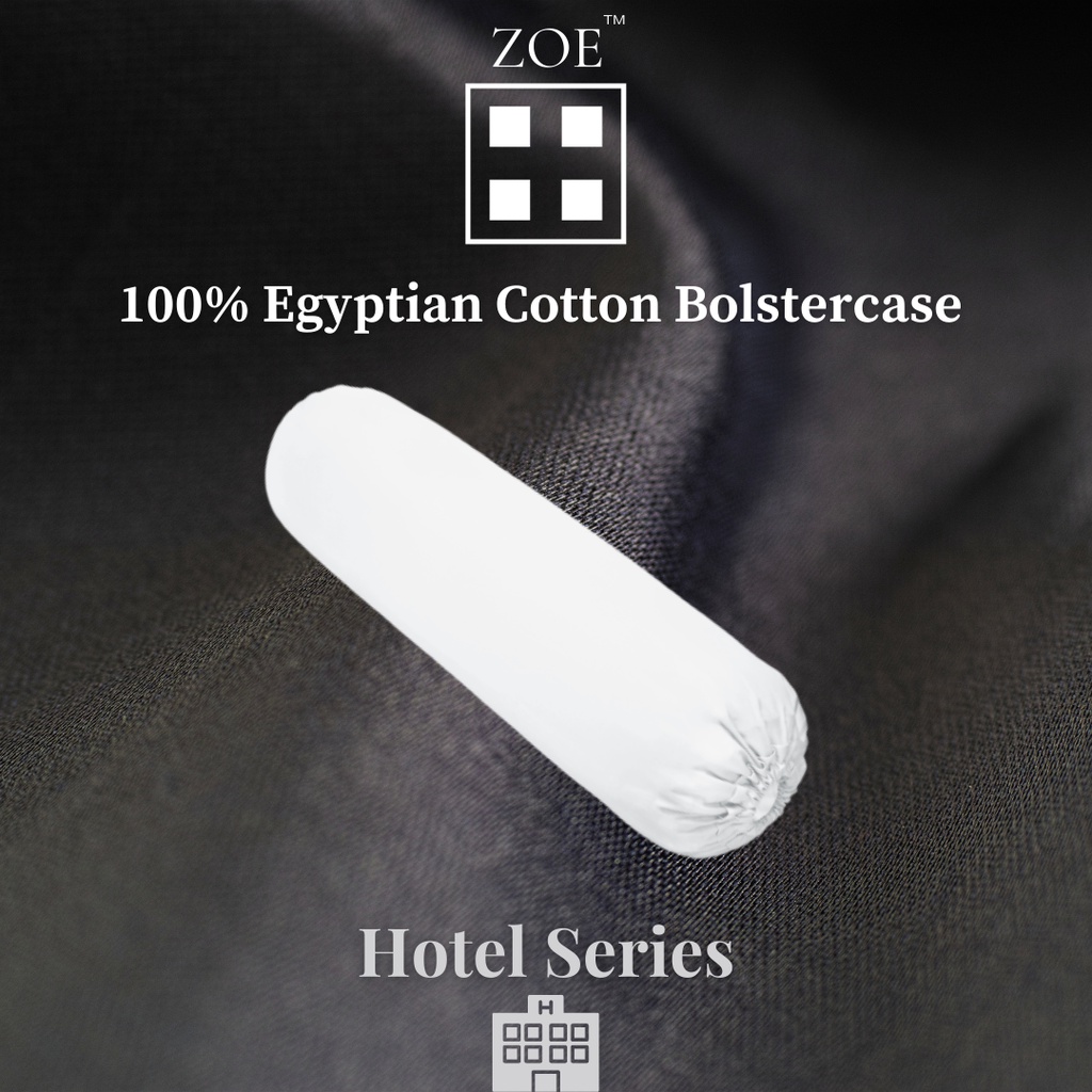 Zoe Egyptian Cotton Bolster Case Hotel Quality - Plain White