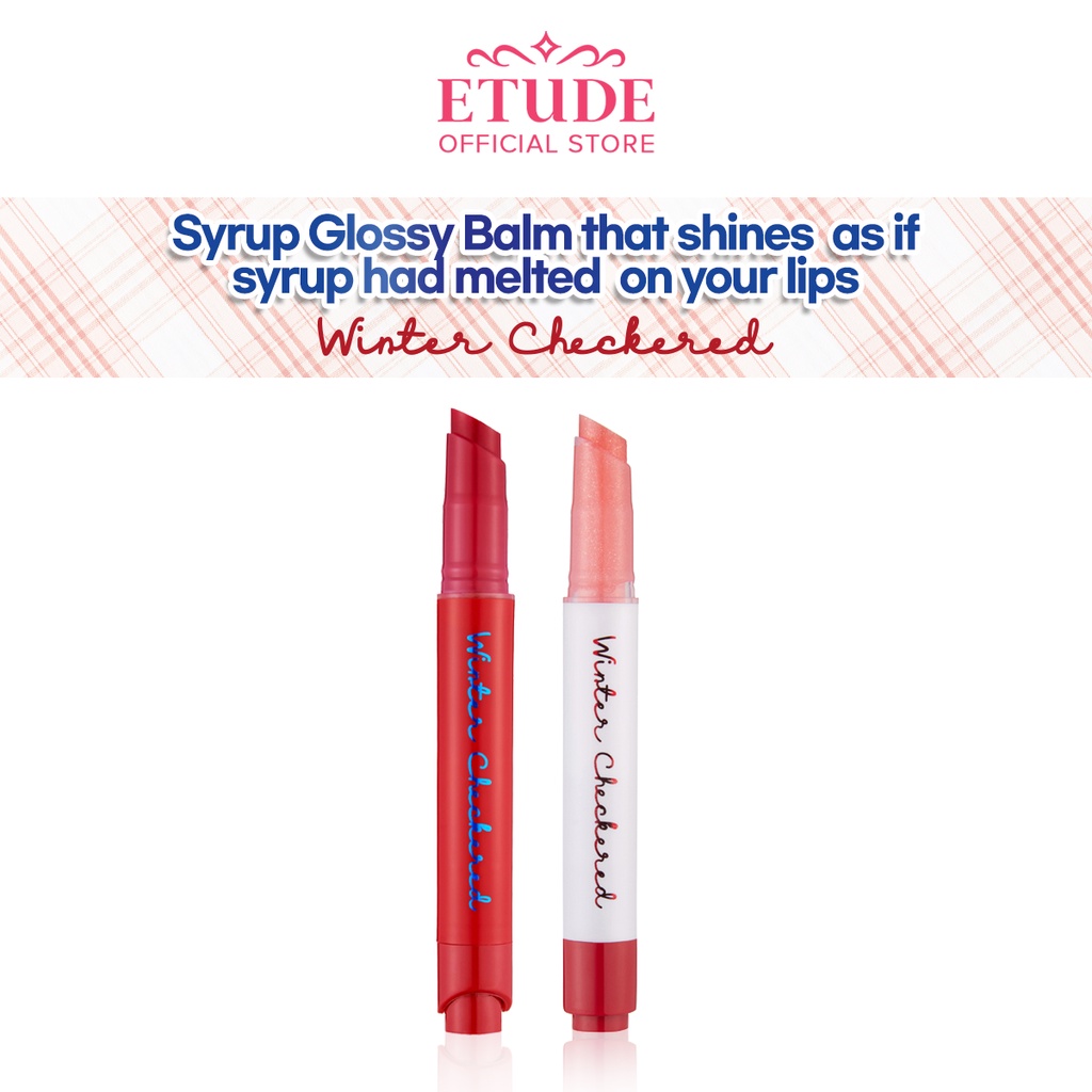 Etude Winter Checkered Syrup Glossy Balm 2.5g (New) Shopee Malaysia