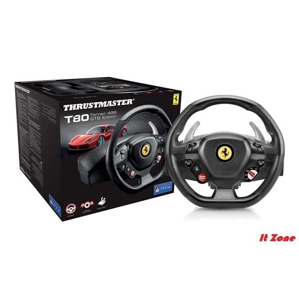 Thrustmaster T80 Ferrari 488 Gtb Edition Steering Wheel Pedals Playstation 4 B