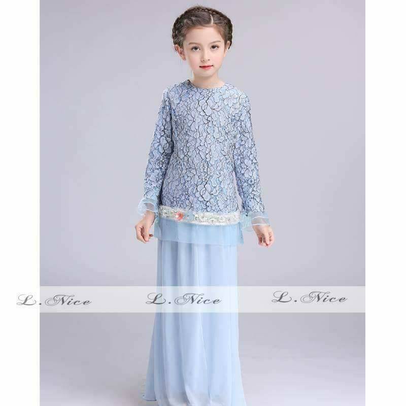  baju  raya kurung  lace biru Shopee  Malaysia 