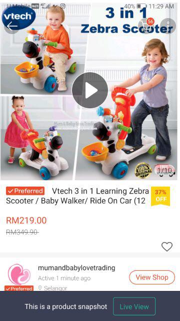 vtech 3 in 1 zebra scooter asda