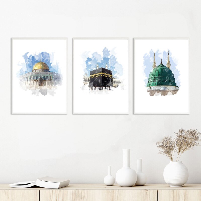 Astrdecor Islamic Muslim Allah Mosque Canvas Painting