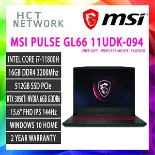 Msi Pulse G66 11udk 094my Intel I7 11800h 8gbx2 512gb Nvme Pcie Rtx3050ti 4g D6 15 6 Fhd 1920x1080 Shopee Malaysia