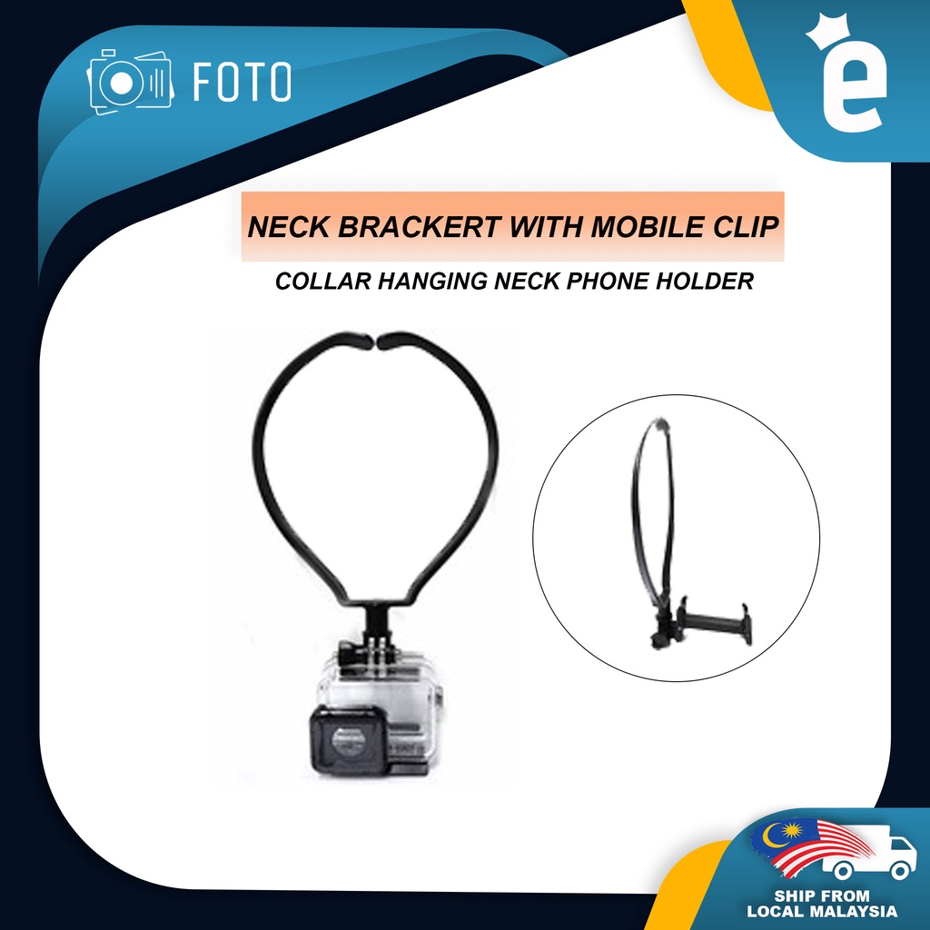 Foto Neck Hold Mount Strap for Phone GoPro Hero 12 11 10 9 8 Insta360 One R One X2 Go2 Neck Bracket *Free Phone Holder*