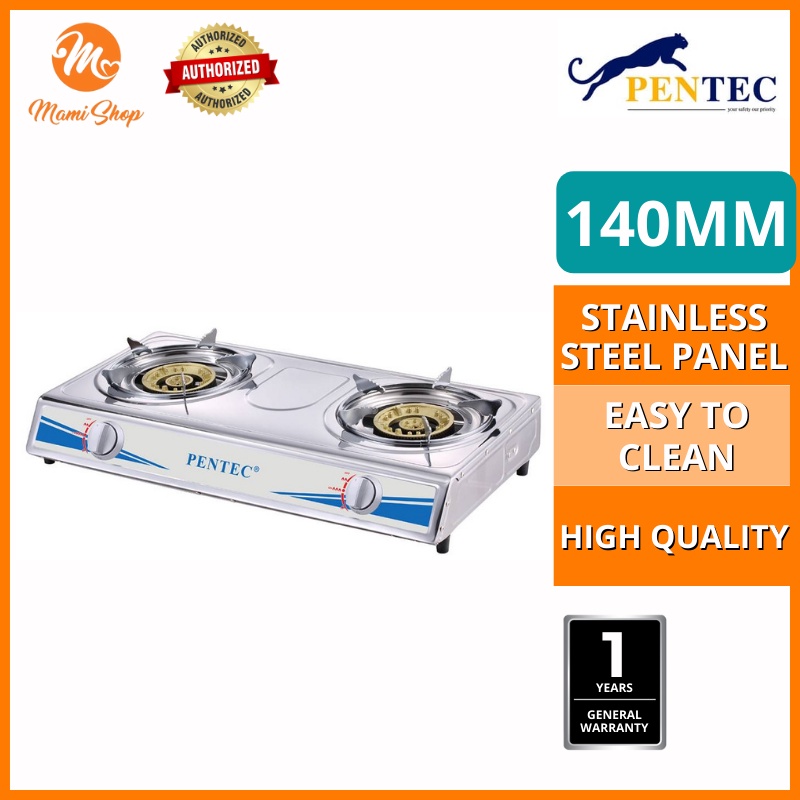 PENTEC Double Burner Gas Stove MD816 STAINLESS STEEL GAS STOVE