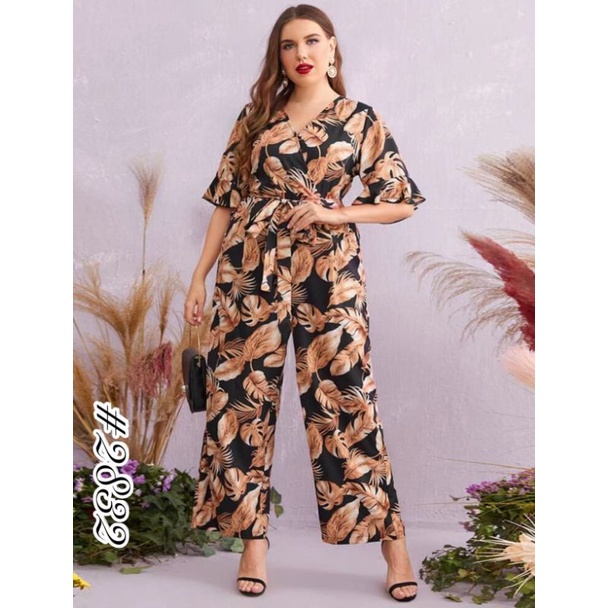 Yco Korean Fashion Summer Floral Jumpsuit leaf Jumpsuit Party Cocktail Dress Jumpsuit 2832 02 2610