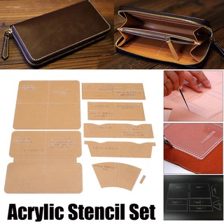 Clear DIY Leather Craft Acrylic Perspex Coin Purse Pattern Stencil Template Tool