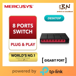 Mercusys 8 Gigabit Ports 10/100/1000Mbps Desktop Ethernet Lan Switch MS108G ( Powerd By Tp-Link )