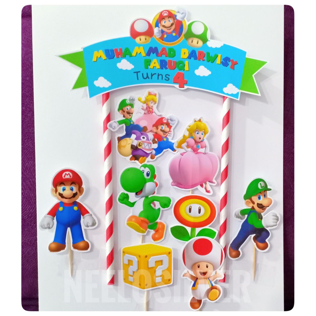 Super Mario Cake Topper Centerpieces Table Decor Home Living 330 Co Il